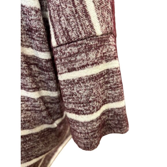 Market &‎ Spruce Womens Medium Marled Sweater Top Burgundy & White Striped - Picture 8 of 8